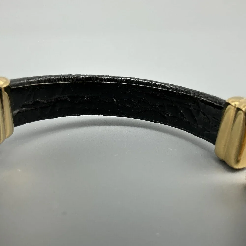 Vintage Black Hills Gold Womens Watch 23mm 12K Gold Leaves Cuff New Battery